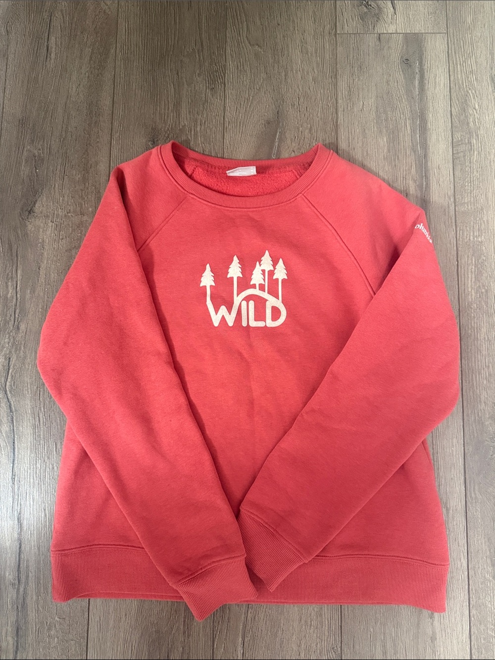 Columbia Coral Crewneck Sweatshirt with White 'WILD' Graphic